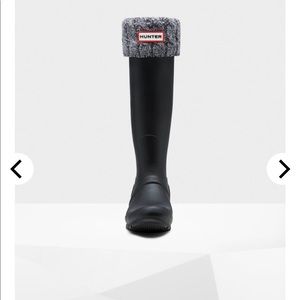 Cable Knit Grey/Black Tall Hunter Boot Socks